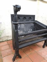 Hart Son & Peard, English Aesthetic Movement Fire Grate with Dog Head Finials - Thumbnail 8