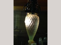 Arts & Crafts Copper Pendant Retaining the Original Vaseline/Uranium Shade - Thumbnail 3