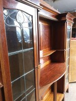 Liberty & Co., a Mahogany Display Cabinet with Floral Mother of Pearl Decoration - Thumbnail 9