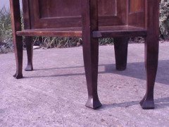 Secessionist Style Walnut Corner Display Cabinet with Stylised Brass Handles - Thumbnail 10