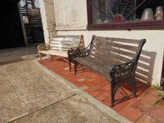 Dr. C. Dresser for Coalbrookdale Two Medieval Pattern Cast Iron Garden Benches - Thumbnail 2