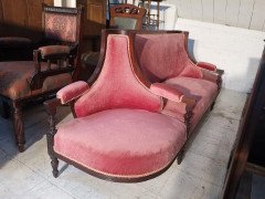 H. W. Batley Attri, Collinson & Lock. Aesthetic Movement Rosewood Courting Sofa - Thumbnail 3