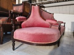 H. W. Batley Attri, Collinson & Lock. Aesthetic Movement Rosewood Courting Sofa - Thumbnail 4