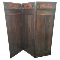 Liberty & Co. English Arts & Crafts 3 Fold-Screen with Stylised Floral Details - Thumbnail 1