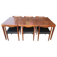 H. W. Klein, bramin Scandinavian Extending Dining Table & Six Chairs with Carving - Thumbnail 1
