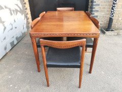 H. W. Klein, bramin Scandinavian Extending Dining Table & Six Chairs with Carving - Thumbnail 5