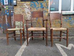 Liberty & Co., William Birch, Arts & Crafts Armchair & Two Differing Side Chairs - Thumbnail 2