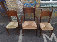 Liberty & Co., William Birch, Arts & Crafts Armchair & Two Differing Side Chairs - Thumbnail 3