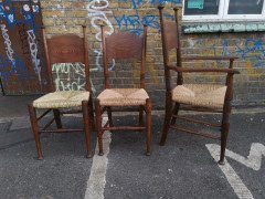 Liberty & Co., William Birch, Arts & Crafts Armchair & Two Differing Side Chairs - Thumbnail 7