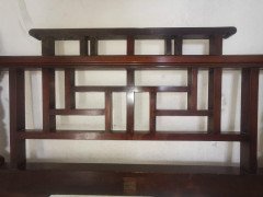 E. W. Godwin Style Rare Anglo-Japanese Walnut Double Bed with Lattice Work Details - Thumbnail 14