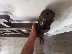 E. W. Godwin Style Rare Anglo-Japanese Walnut Double Bed with Lattice Work Details - Thumbnail 16