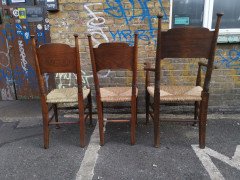 Liberty & Co., William Birch, Arts & Crafts Armchair & Two Differing Side Chairs - Thumbnail 10
