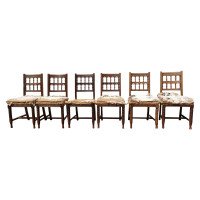 Bruce Talbert for Gillow & Co., Set of Six Aesthetic Movement Oak Dining Chairs
