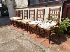 Bruce Talbert for Gillow & Co., Set of Six Aesthetic Movement Oak Dining Chairs - Thumbnail 3