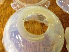 A Set of Six Arts & Crafts Vaseline/Uranium Glass Shades with pleated details - Thumbnail 9