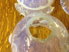A Set of Six Arts & Crafts Vaseline/Uranium Glass Shades with pleated details - Thumbnail 10