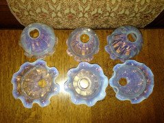 A Set of Six Arts & Crafts Vaseline/Uranium Glass Shades with pleated details - Thumbnail 2