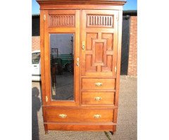 Gillows of Lancaster, Aesthetic Movement Walnut Armoire Wardrobe Compactum - Thumbnail 2
