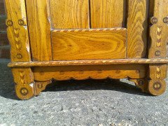 Charles Bevan, In the style of, Gothic Revival Oak Bedside Cabinet with Inlay - Thumbnail 9