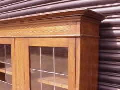 Waring & Gillows, attributed. Arts & Crafts Oak Bookcase with Ebony & Fruitwood Inlays - Thumbnail 4