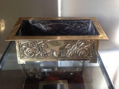 Margaret Gilmour Attributed, a Glasgow School Brass Planter with Stylised Roses - Thumbnail 4