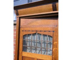 Gillow & Co., Arts & Crafts Oak Treble Wardrobe with Ebony Floral Inlays - Thumbnail 3