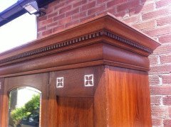 Wylie & Lochhead Arts & Crafts Oak Three-Piece Bedroom Suite with Pewter Inlays - Thumbnail 2