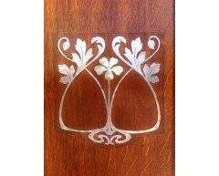 Wylie & Lochhead Arts & Crafts Oak Three-Piece Bedroom Suite with Pewter Inlays - Thumbnail 3