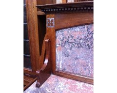 Wylie & Lochhead Arts & Crafts Oak Three-Piece Bedroom Suite with Pewter Inlays - Thumbnail 7