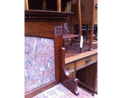 Wylie & Lochhead Arts & Crafts Oak Three-Piece Bedroom Suite with Pewter Inlays - Thumbnail 8