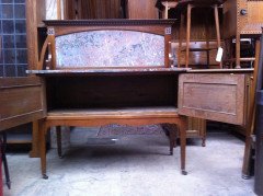 Wylie & Lochhead Arts & Crafts Oak Three-Piece Bedroom Suite with Pewter Inlays - Thumbnail 9