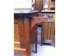 Wylie & Lochhead Arts & Crafts Oak Three-Piece Bedroom Suite with Pewter Inlays - Thumbnail 10