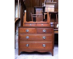 Wylie & Lochhead Arts & Crafts Oak Three-Piece Bedroom Suite with Pewter Inlays - Thumbnail 13