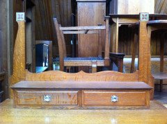 Wylie & Lochhead Arts & Crafts Oak Three-Piece Bedroom Suite with Pewter Inlays - Thumbnail 14