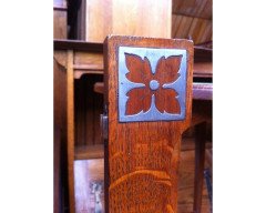 Wylie & Lochhead Arts & Crafts Oak Three-Piece Bedroom Suite with Pewter Inlays - Thumbnail 15