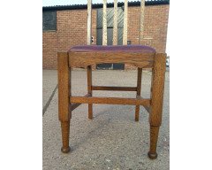 Eight Arts & Crafts Glasgow-Style High Back Oak Dining Chairs with Leather Seats - Thumbnail 8