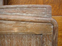 Heal's, an Arts & Crafts Limed Oak Single Bed with Linenfold Carved Details - Thumbnail 3