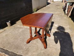 Gillows, Aesthetic Movement Oak Octagonal Drop-Leaf Centre Table with Florets - Thumbnail 3