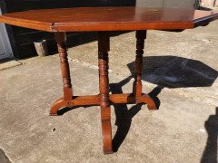 Gillows, Aesthetic Movement Oak Octagonal Drop-Leaf Centre Table with Florets - Thumbnail 8