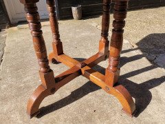 Gillows, Aesthetic Movement Oak Octagonal Drop-Leaf Centre Table with Florets - Thumbnail 11