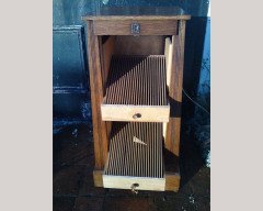 Arts & Crafts Oak Record Cabinet with Slide Out Drawers for Holding, 1978 - Thumbnail 6