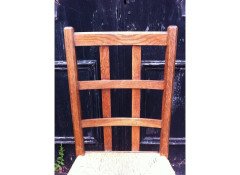 Heal's, an Arts & Crafts Oak Rush Seat Lattice Back Side Chair - Thumbnail 4