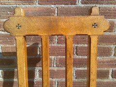 Sopworth & Son. 5 English Gothic Revival Oak Dining Chairs with Ebonised Inlays - Thumbnail 9