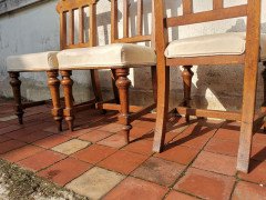Sopworth & Son. 5 English Gothic Revival Oak Dining Chairs with Ebonised Inlays - Thumbnail 17