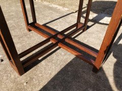 Arts & Crafts Octagonal Oak Centre or Side Table with Stylised Floral Carving - Thumbnail 10