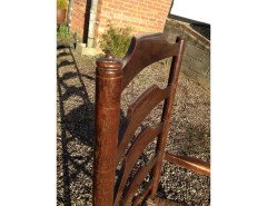 Edward Gardiner, English Cotswold School Oak Ladder Back Rush Seat Armchair - Thumbnail 6