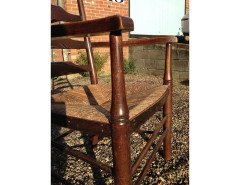 Edward Gardiner, English Cotswold School Oak Ladder Back Rush Seat Armchair - Thumbnail 7