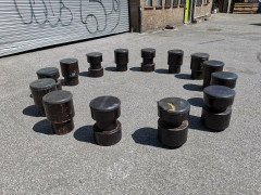 Set of Fourteen Mid-Century Modern Wooden Cafe/Bar Stools of Differing Designs - Thumbnail 3