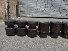 Set of Fourteen Mid-Century Modern Wooden Cafe/Bar Stools of Differing Designs - Thumbnail 11