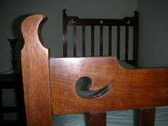 Liberty & Co. Attributed, an Arts & Crafts Oak Bed with Stylized Floral Cut-Outs - Thumbnail 3